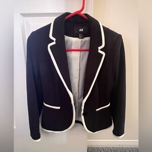 H&M Black Jacket with White Edging